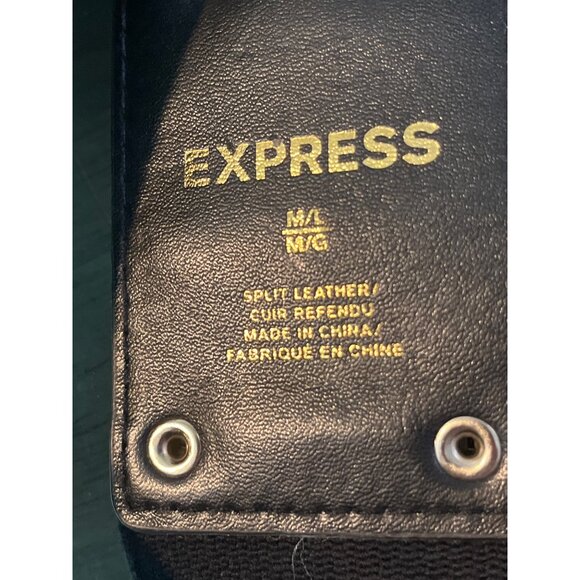 Express MA/MG Leopard Print Stretch Belt With Split Leather & Silver Buckle - Picture 5 of 5